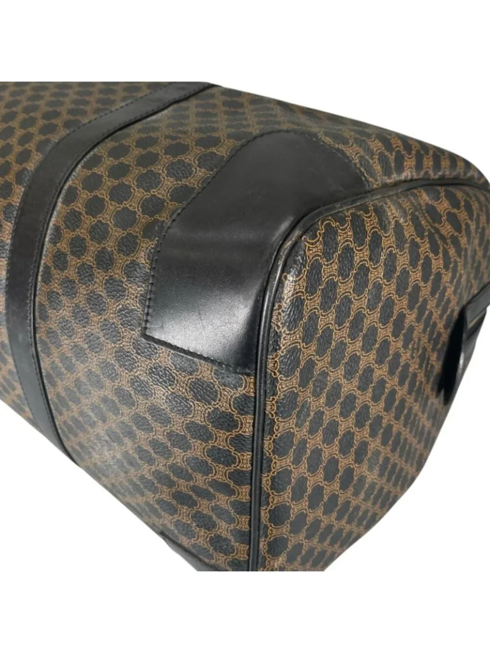Celine Macadam 45 Boston Bag Leather Brown